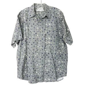 Columbia Printed Short Sleeve Button Down Shirt Sz L